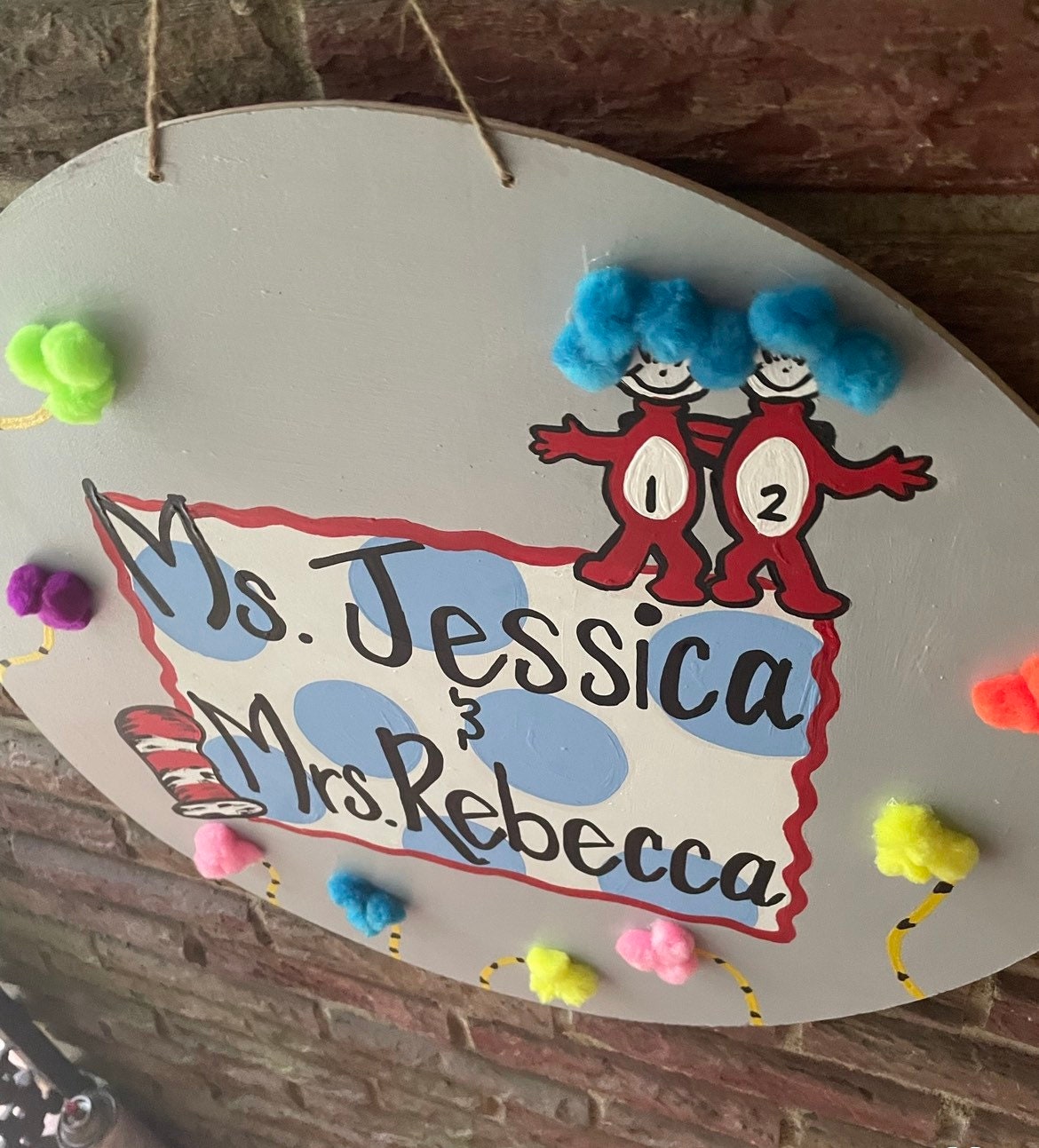 Teacher Door Hanger, Teacher Class sign, Teacher gift, Dr S. Door hanger, round door hanger.