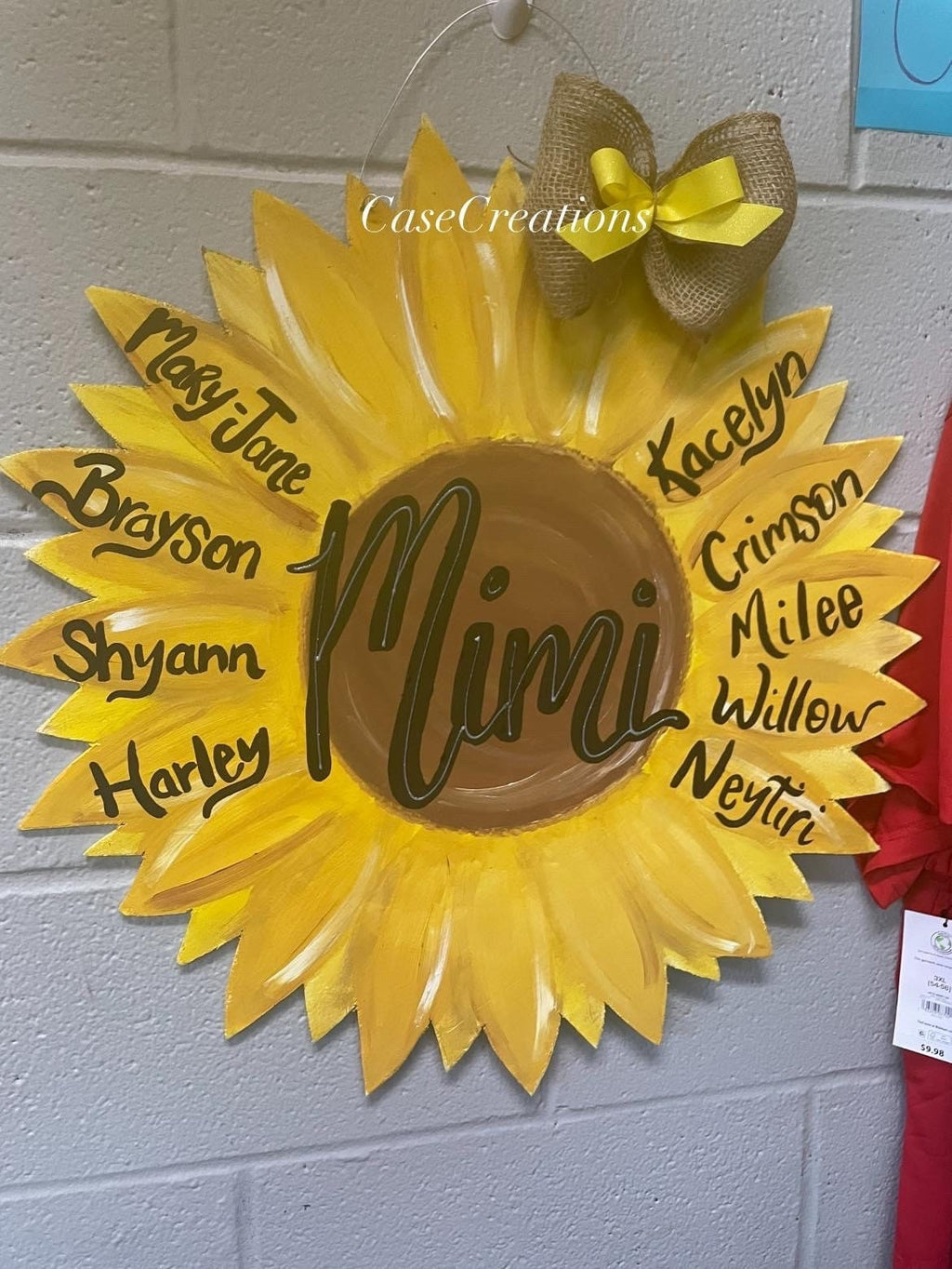 Mother’s Day Gift, Sunflower door hanger, Mimi, Grandma sunflower door hanger, bright sunflower door hanger,