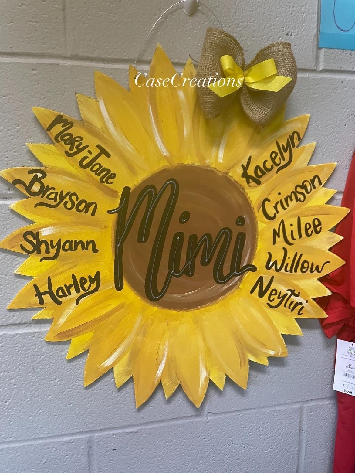 Mother’s Day Gift, Sunflower door hanger, Mimi, Grandma sunflower door hanger, bright sunflower door hanger,