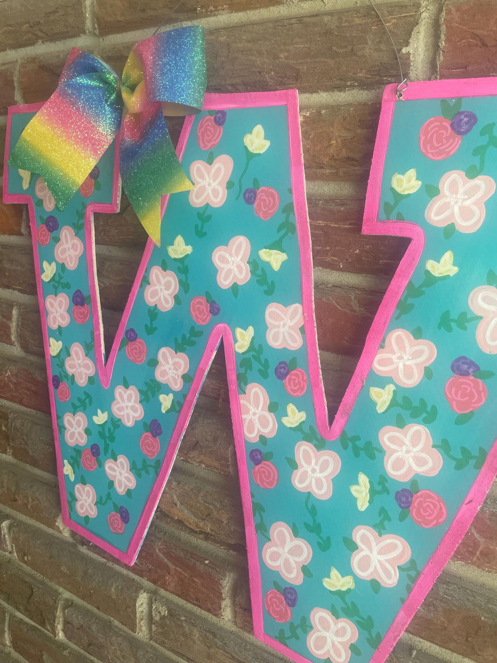 Floral Door Hanger, Letter door hanger, Spring door hanger, summer door hanger, flowers door hanger
