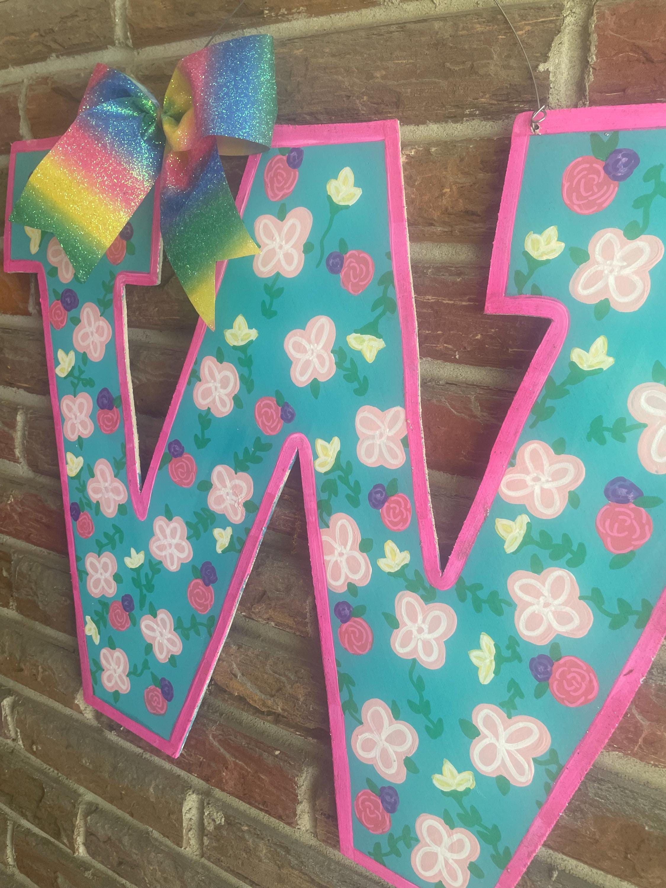 Floral Door Hanger, Letter door hanger, Spring door hanger, summer door hanger, flowers door hanger