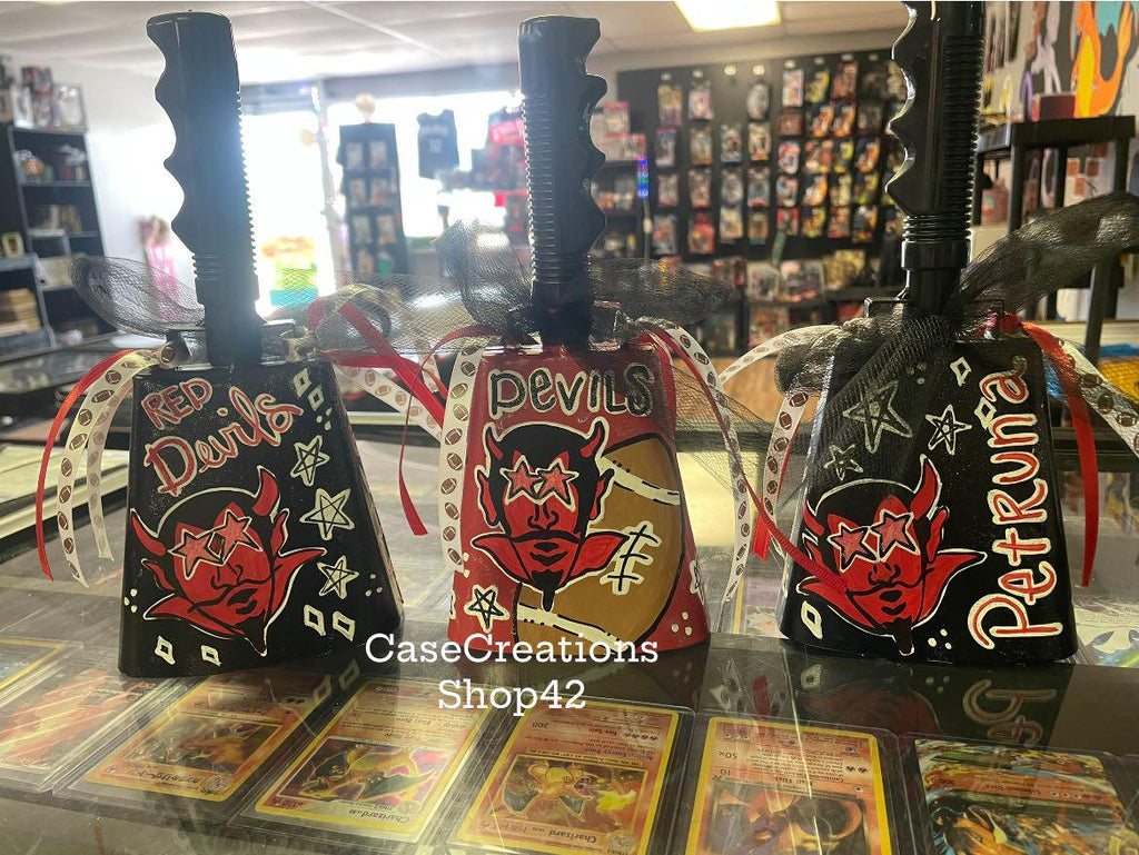 Painted cowbell, Custom cowbell for football games, football cowbell Personalized
