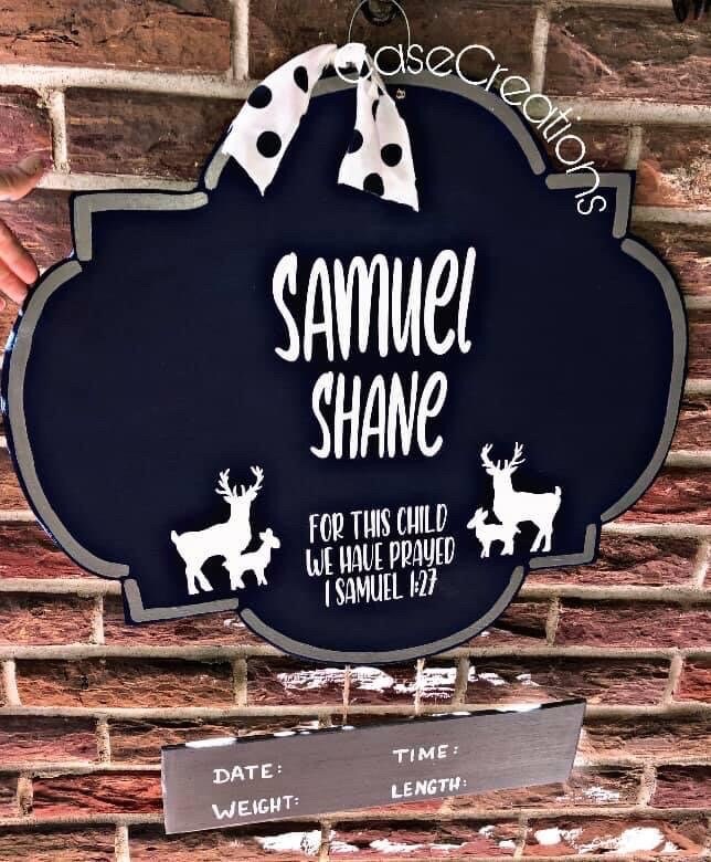 Baby boy hospital sign, blue Baby Door Hanger, cow skull baby door,Baby boy Announcement Sign, Baby boy door hanger, Hospital Baby Hanger