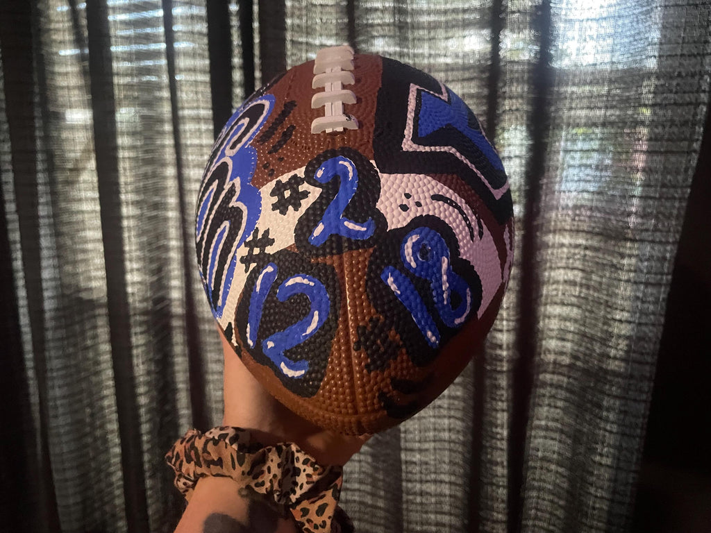 Football, Custom painted Football, Personalized football, custom sports logo football, coach gift, senior gift