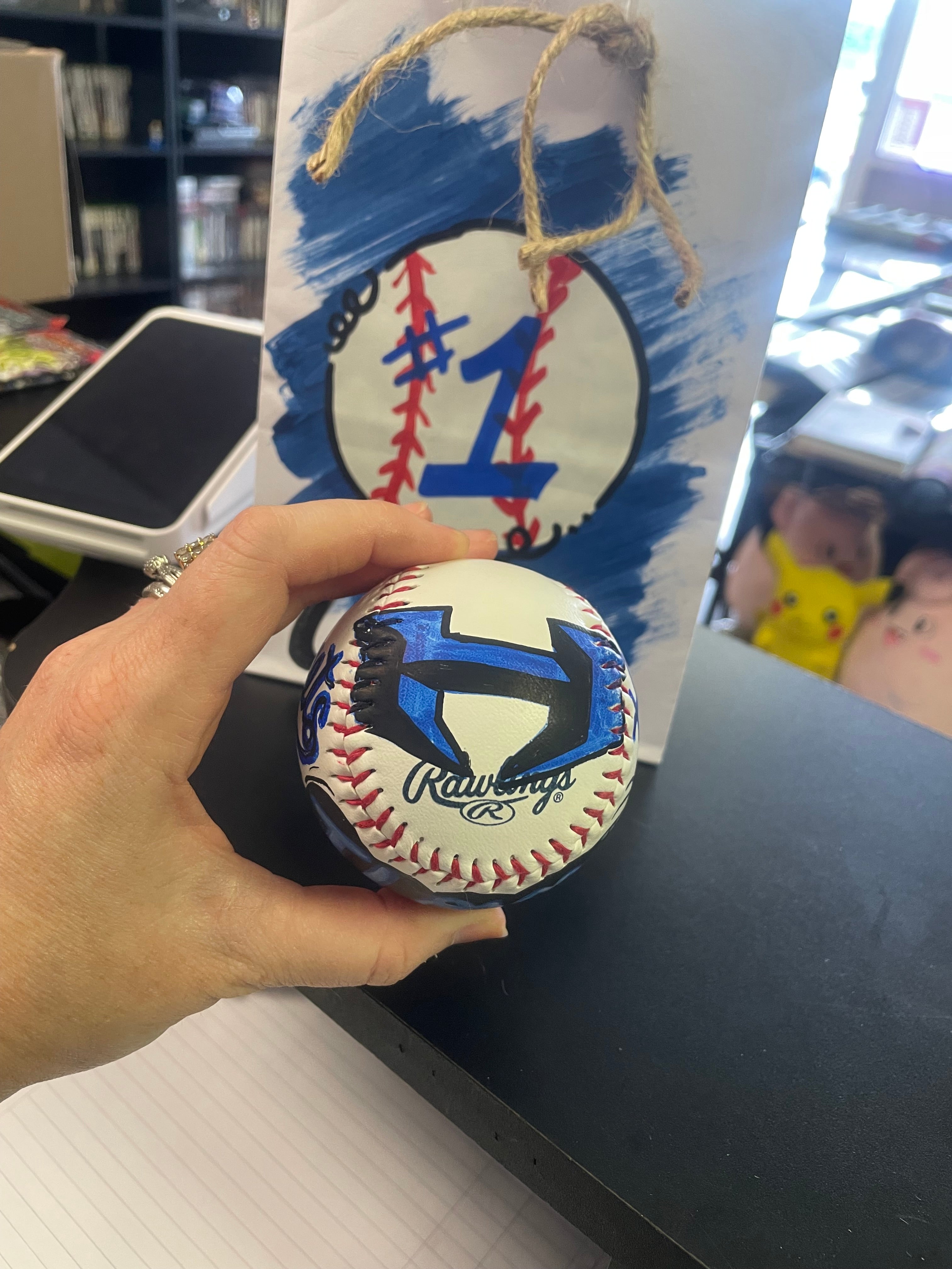 Customized Baseball, Personalized baseball or softball, Handpainted Baseball, custom sports logo softball, team name baseball or softball