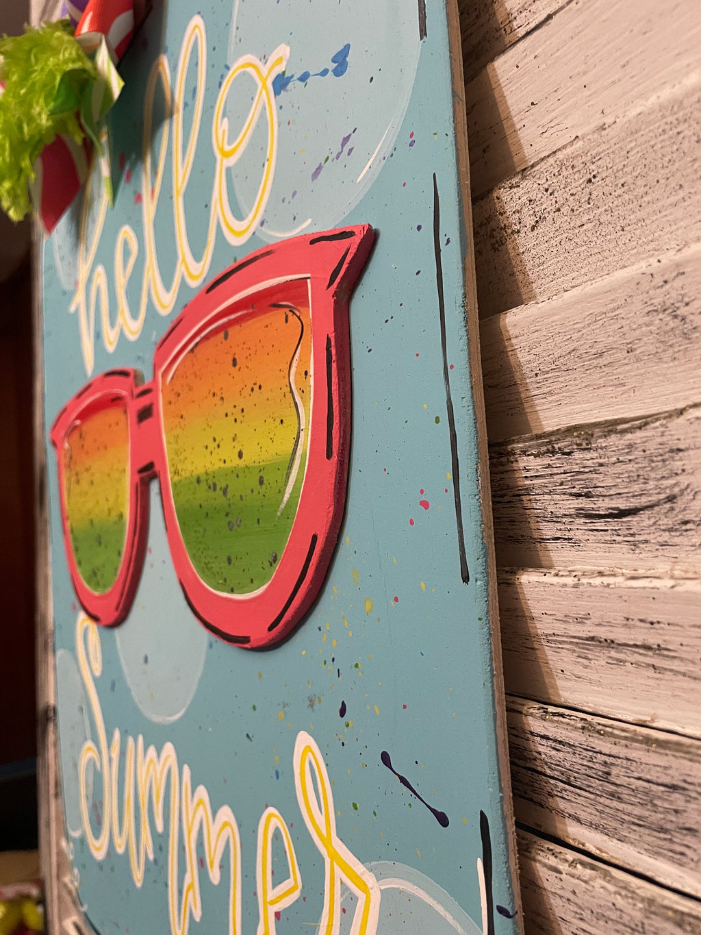 Popsicle Door Hanger, Summer door Hanger, Popsicle sign, hello summer door hanger, bright door hanger popsicle with sunglasses