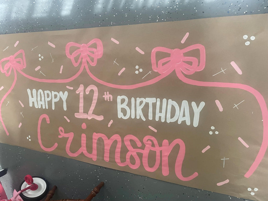 Birthday Banners, Hand Painted Banners, baseball banner, party banner, custom painted birthday banner