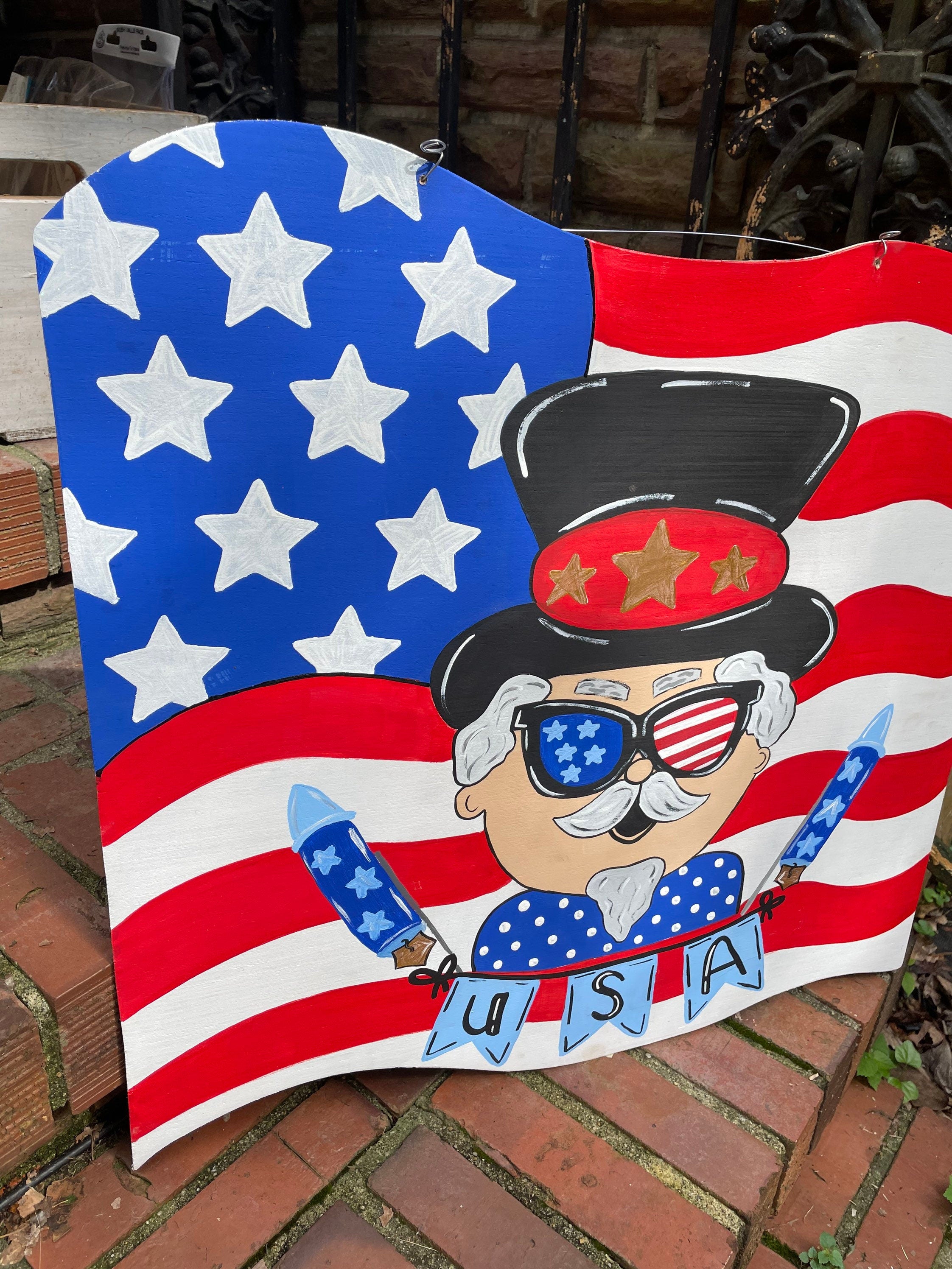 4th of July Door hanger, Patriotic Door Hanger, Flag Door Hanger, Red,White, Blue Door hanger, American Flag Door Hanger