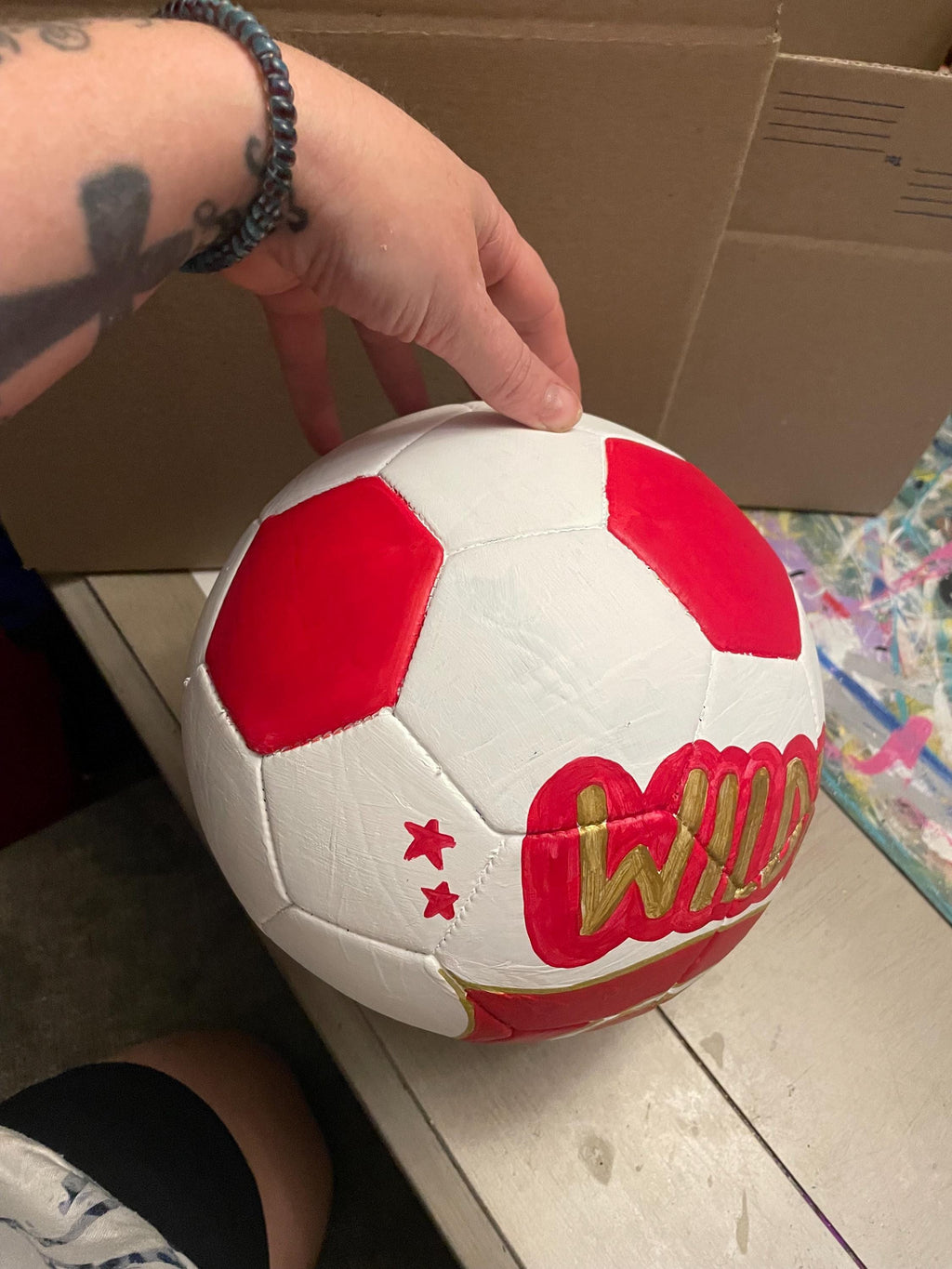 Custom painted soccer ball, Personalized soccer ball, custom sports logo soccer ball