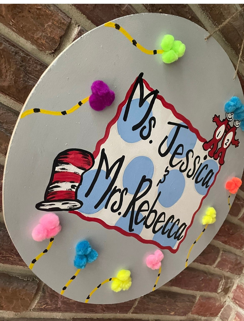 Teacher Door Hanger, Teacher Class sign, Teacher gift, Dr S. Door hanger, round door hanger.
