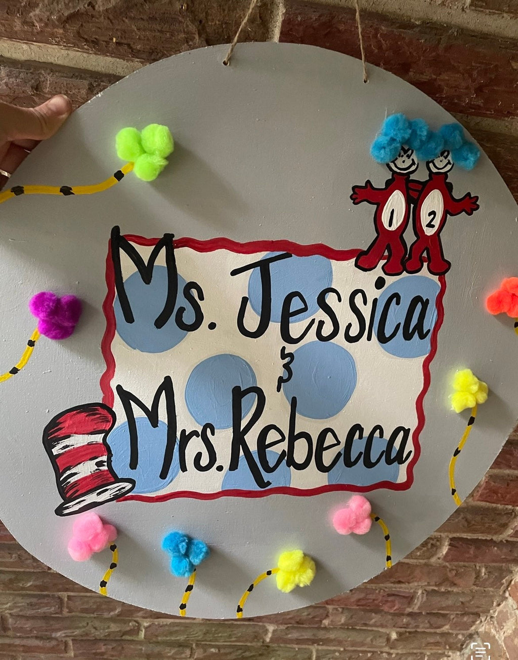 Teacher Door Hanger, Teacher Class sign, Teacher gift, Dr S. Door hanger, round door hanger.