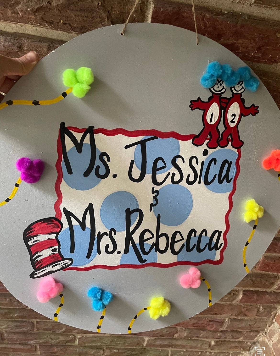 Teacher Door Hanger, Teacher Class sign, Teacher gift, Dr S. Door hanger, round door hanger.