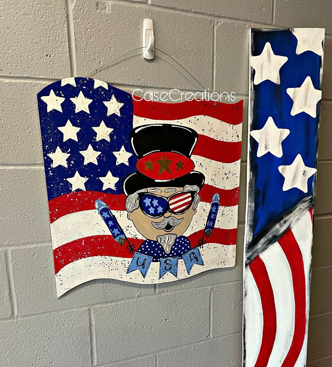 4th of July Door hanger, Patriotic Door Hanger, Flag Door Hanger, Red,White, Blue Door hanger, American Flag Door Hanger