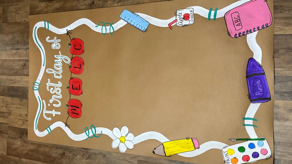 First day Banner, Hand Painted Banner , School class Banner. Teacher gift