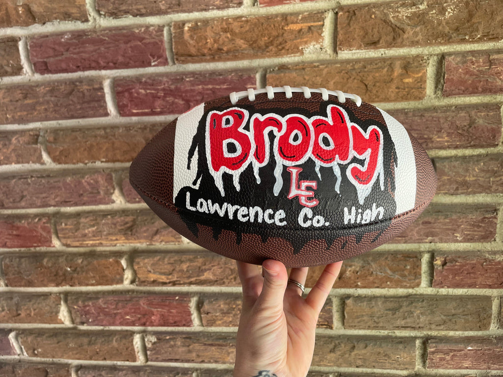 Football, Custom painted Football, Personalized football, custom sports logo football, coach gift, senior gift