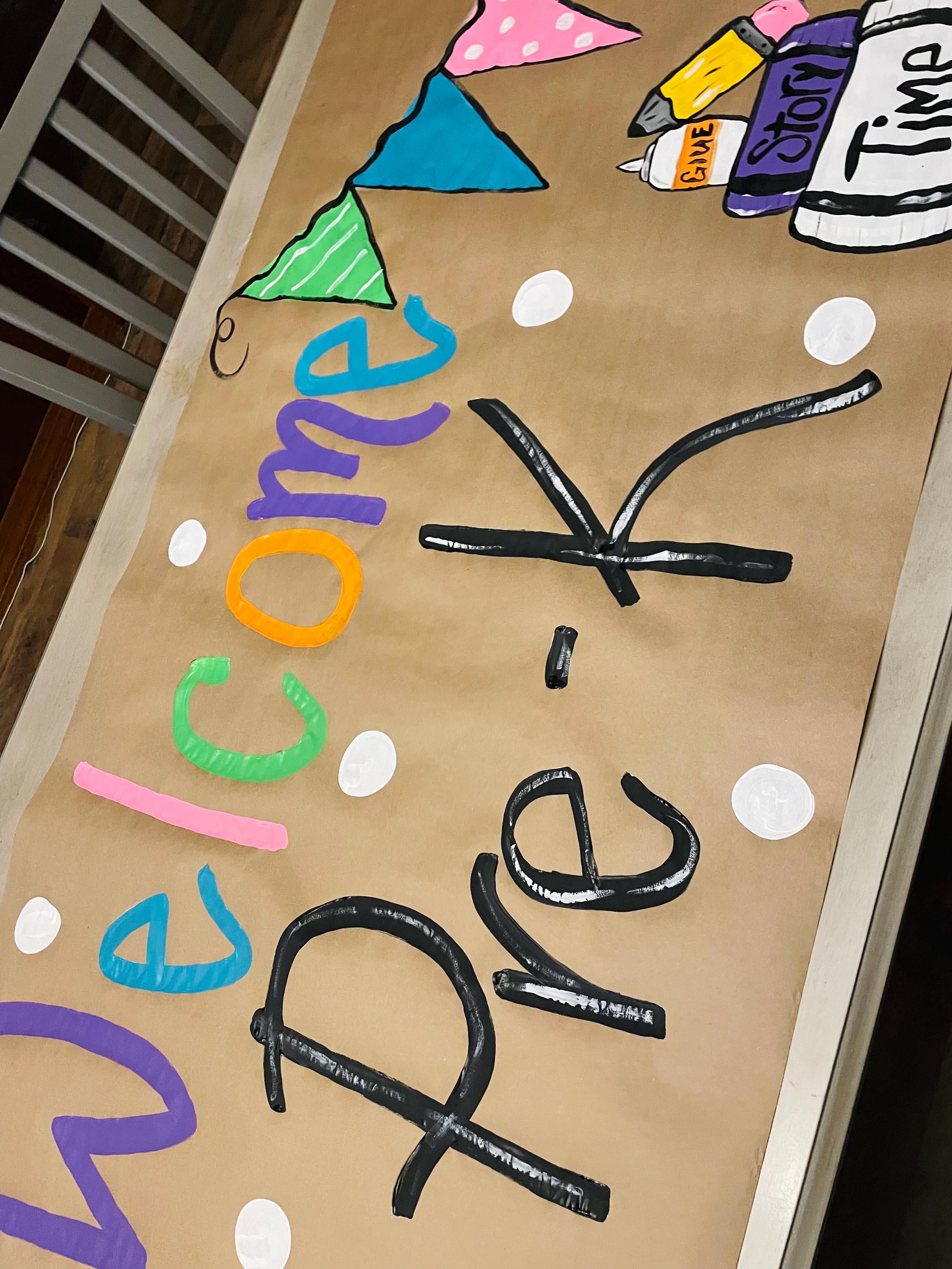 Classroom banner School Banners, Hand Painted Banners, Teacher Banners