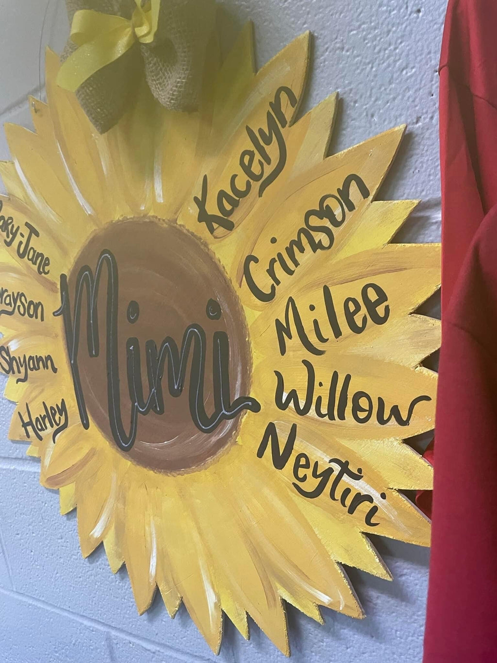 Mother’s Day Gift, Sunflower door hanger, Mimi, Grandma sunflower door hanger, bright sunflower door hanger,