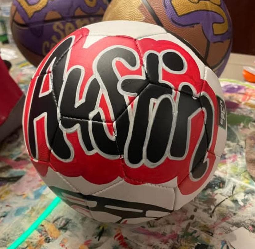 Custom painted soccer ball, Personalized soccer ball, custom sports logo soccer ball