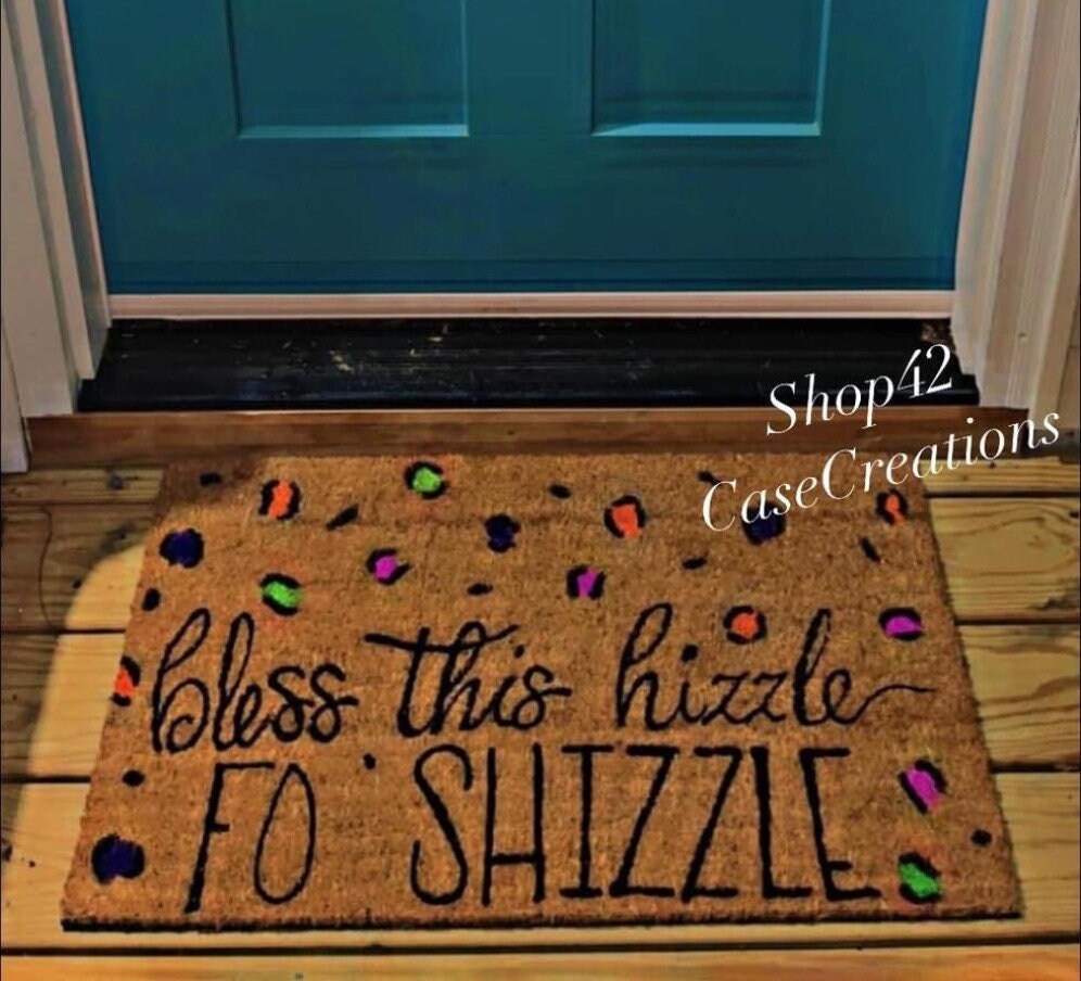 Painted Coir Doormat- Custom Door Mat 30x18- porch mat- front door mat
