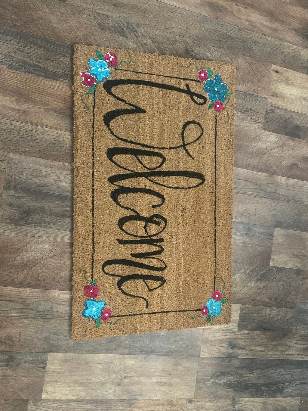 Door mat, Painted Coir Doormat- Custom Door Mat 30x18- porch mat- front door rug, Morgan wallen and feral kids