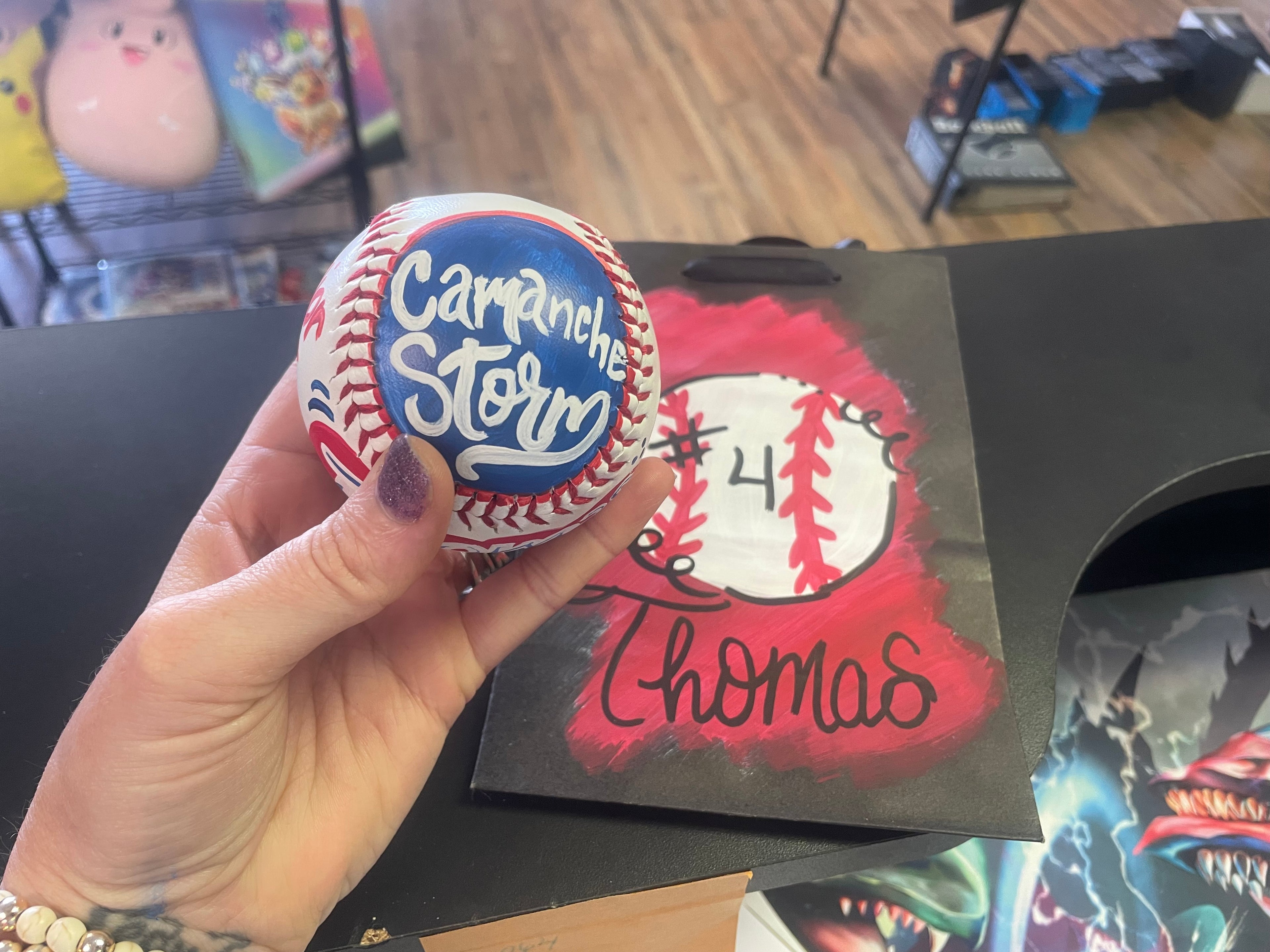 Customized Baseball, Personalized baseball or softball, Handpainted Baseball, custom sports logo softball, team name baseball or softball