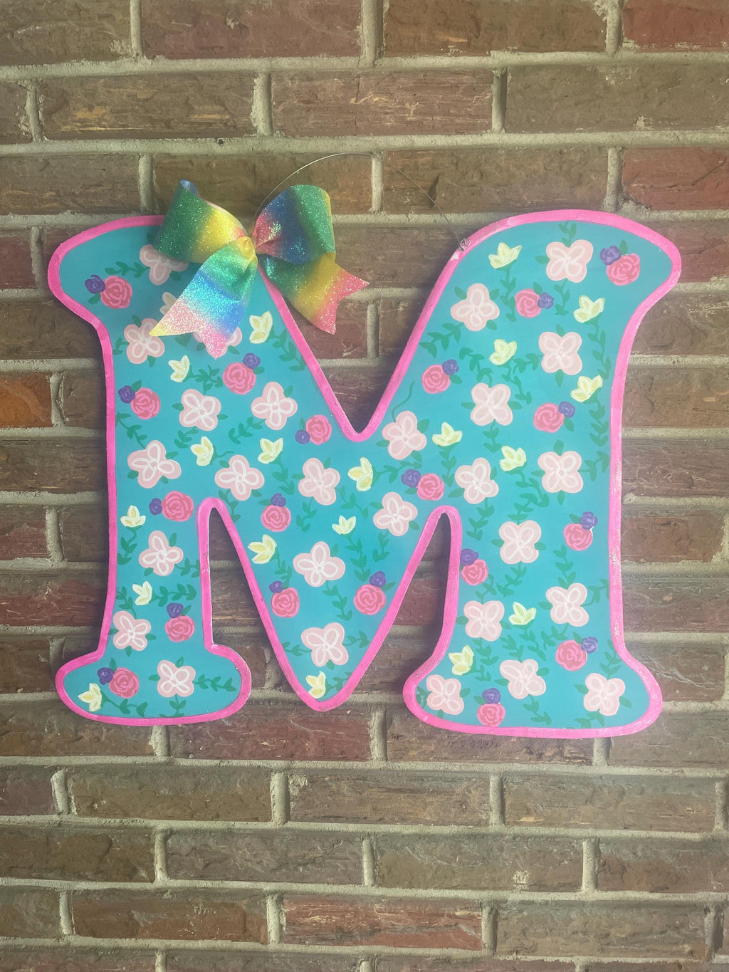 Floral Door Hanger, Letter door hanger, Spring door hanger, summer door hanger, flowers door hanger