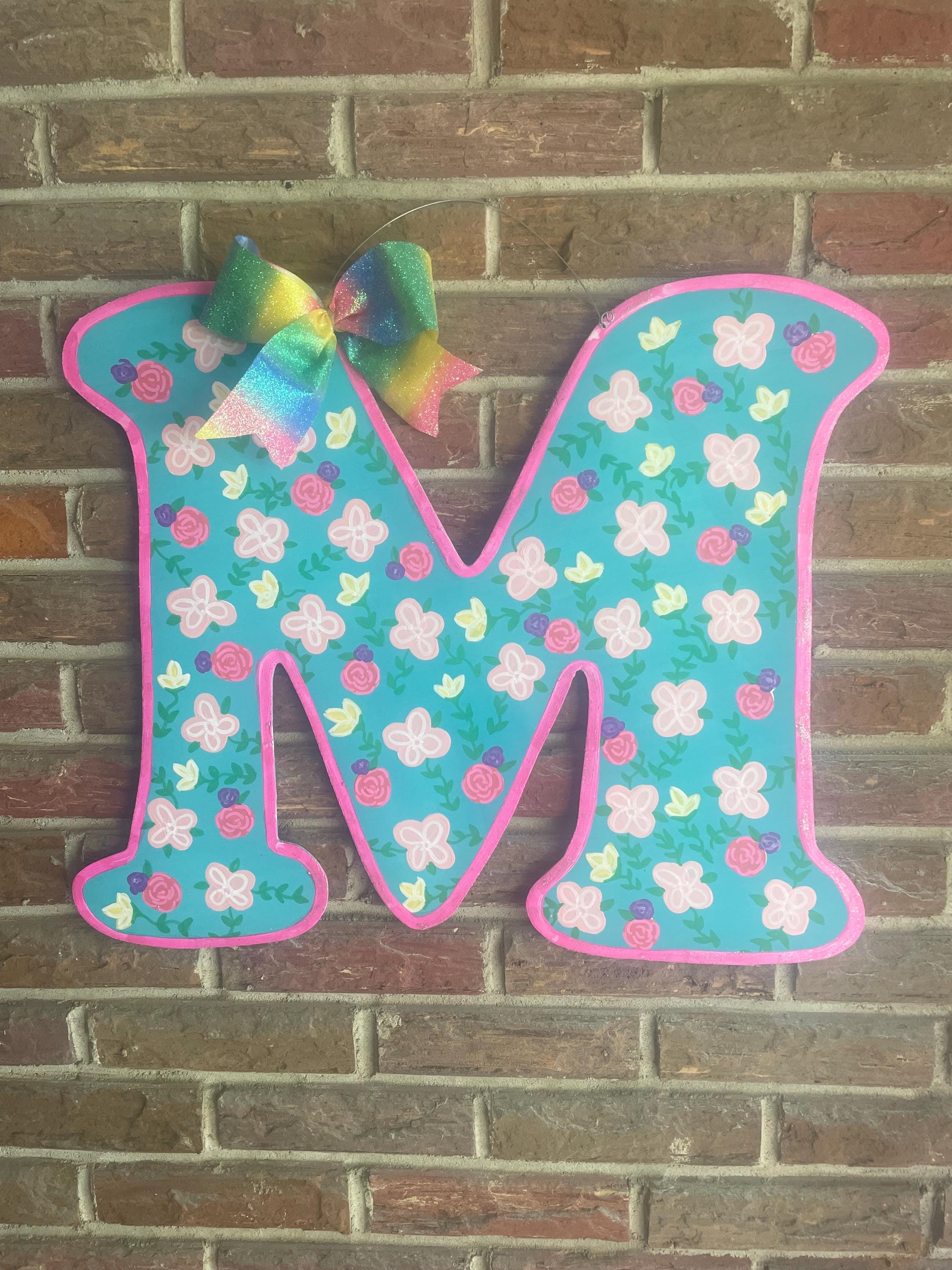 Floral Door Hanger, Letter door hanger, Spring door hanger, summer door hanger, flowers door hanger
