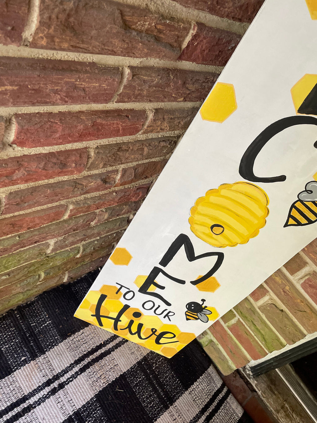 Hand Painted Bee Welcome Porch Sign