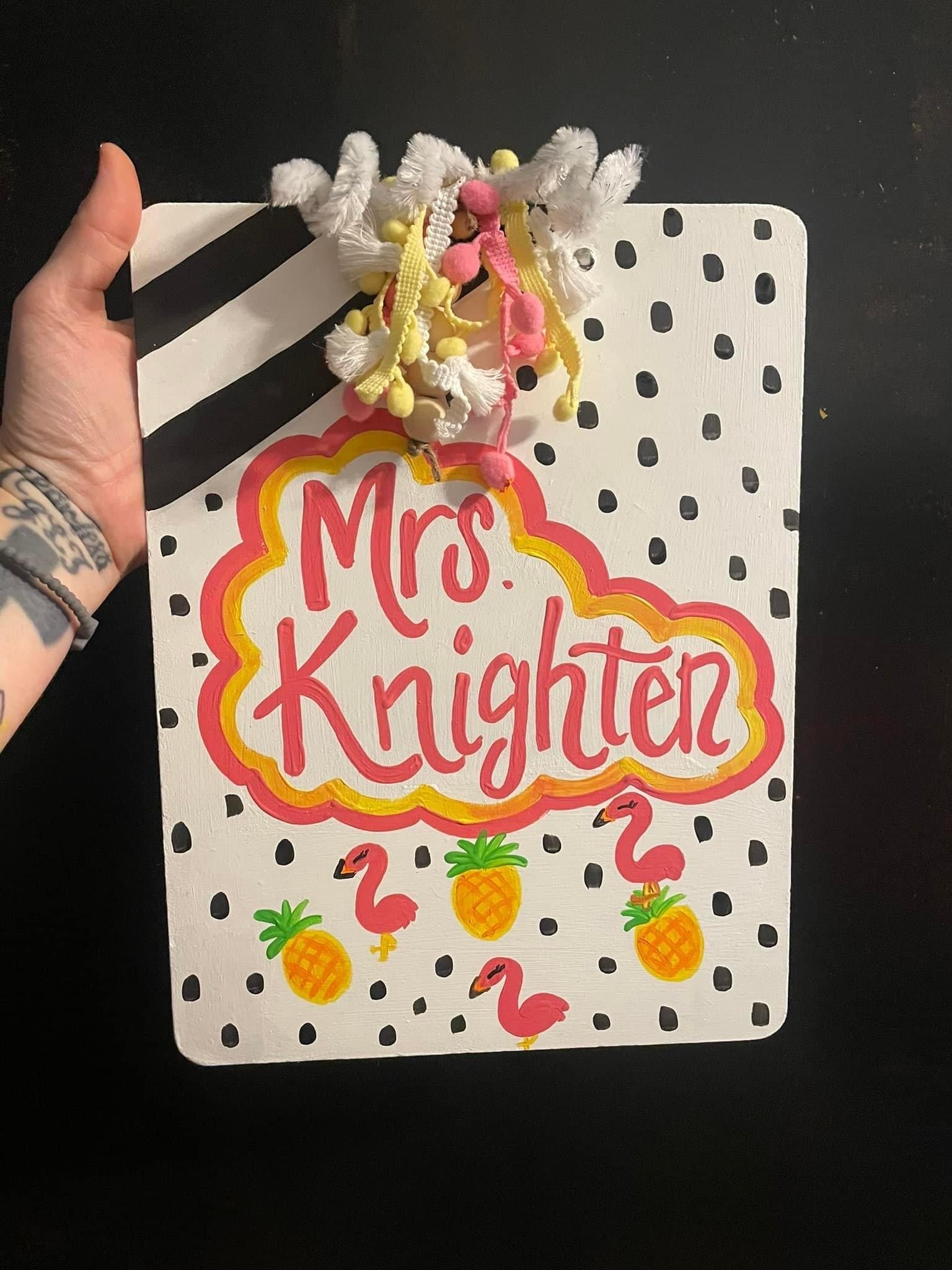 Handpainted teacher clipboards, customized clipboards, Teacher clipboards, custom clipboards, bright colors, clipboards, teacher gifts