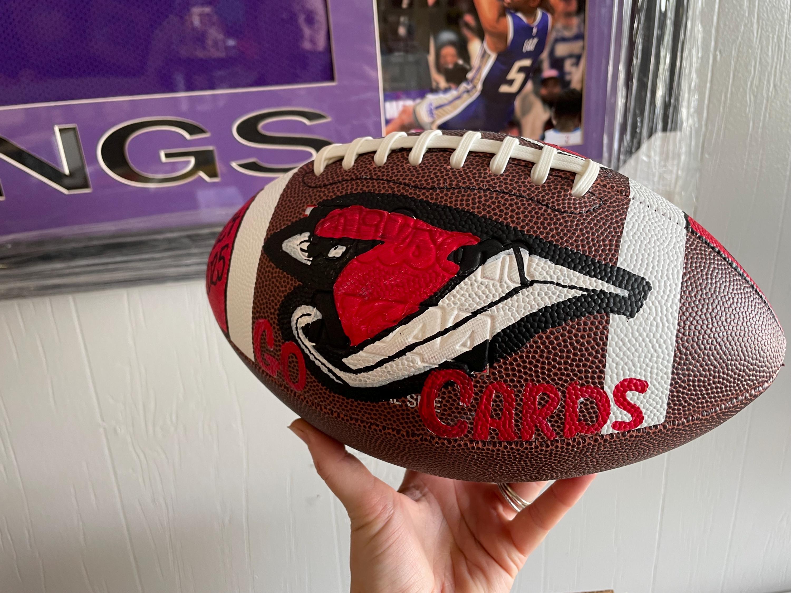 Football, Custom painted Football, Personalized football, custom sports logo football, coach gift, senior gift