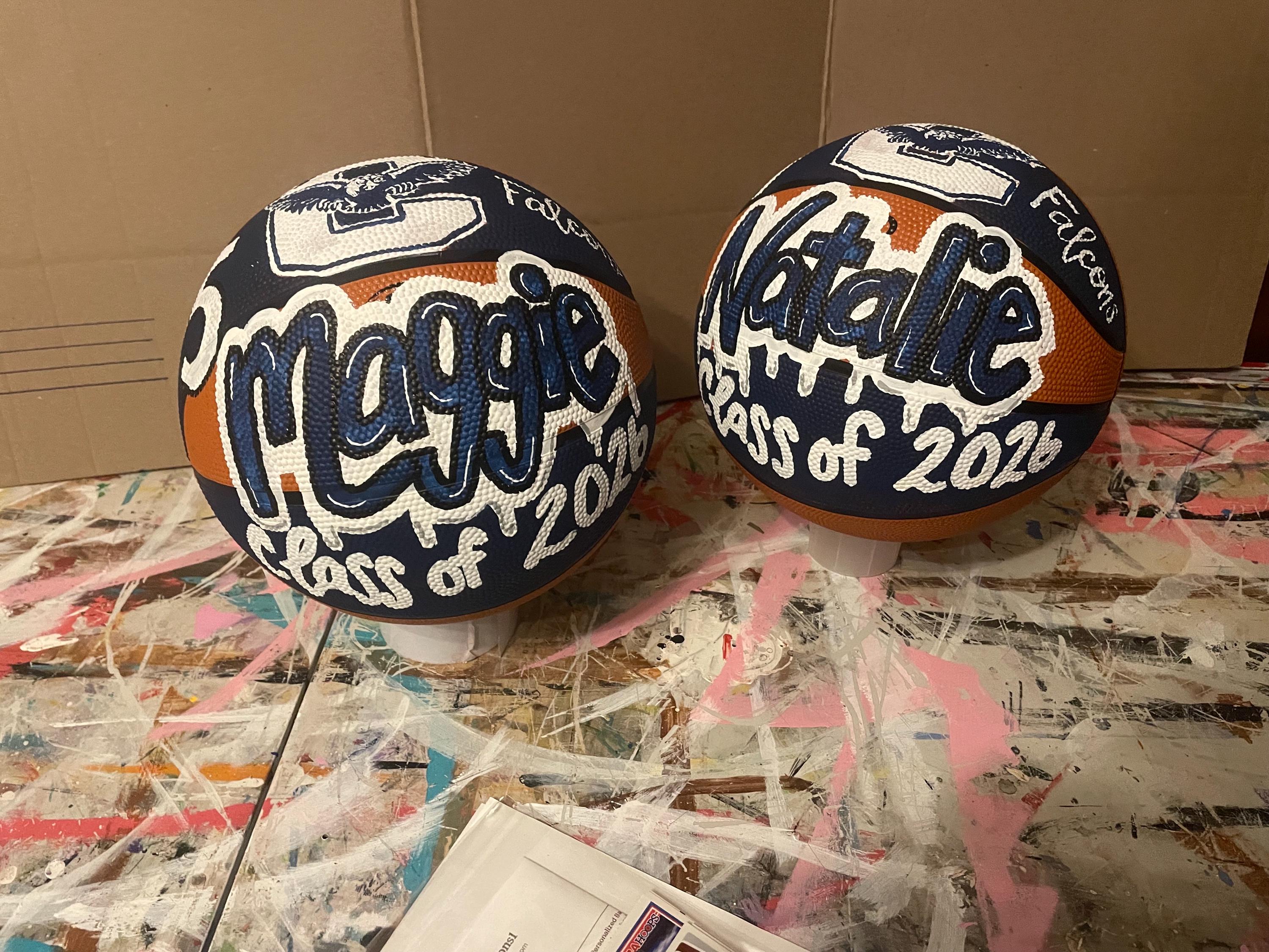 Handpainted Personalized Basketball, Custom Team Logo Decor