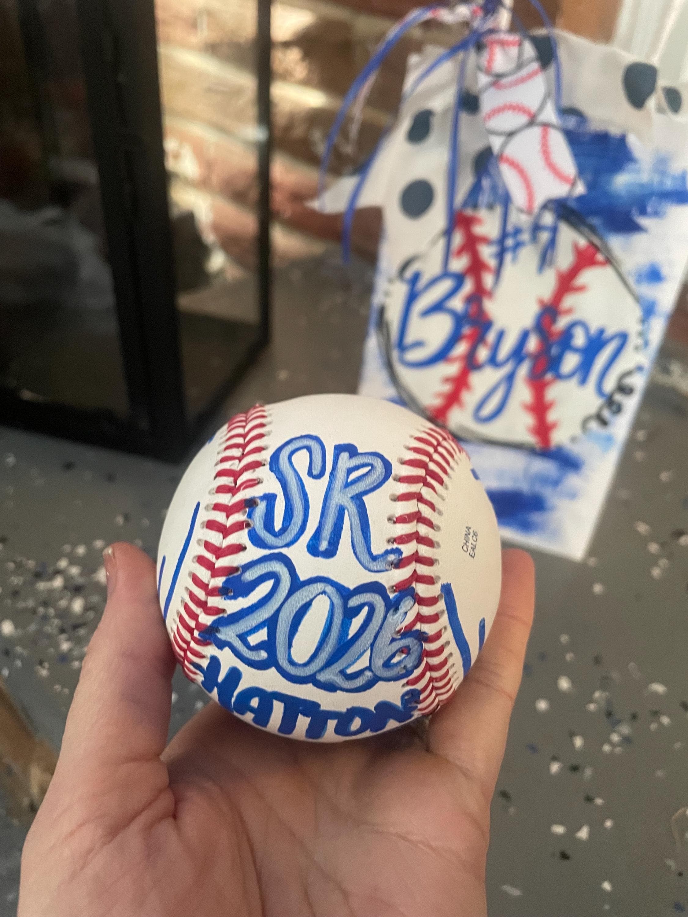 Handpainted Personalized Baseball, Custom Sports Team Logo