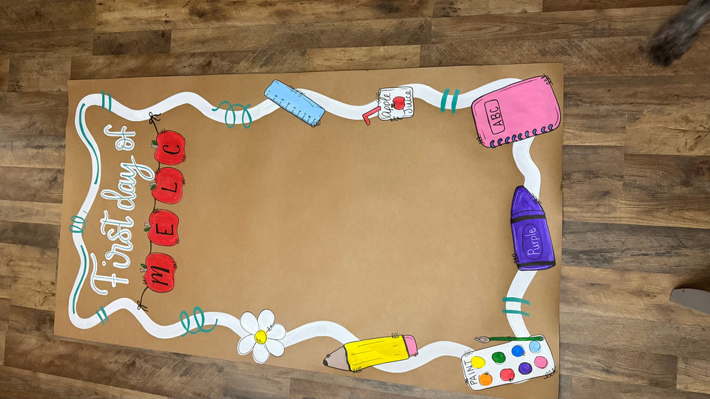 First day Banner, Hand Painted Banner , School class Banner. Teacher gift