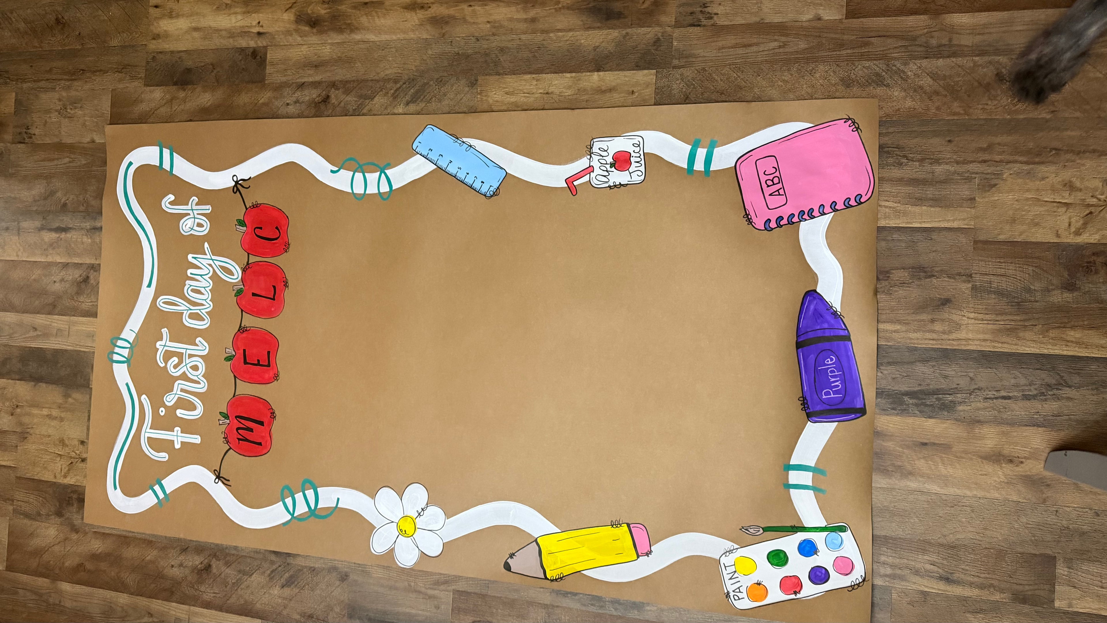 First day Banner, Hand Painted Banner , School class Banner. Teacher gift