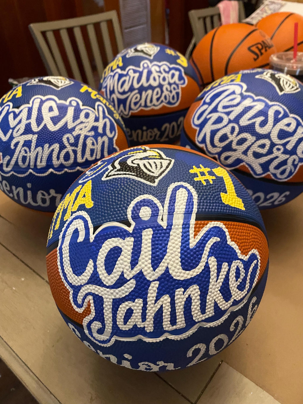 Handpainted Personalized Basketball, Custom Team Logo Decor