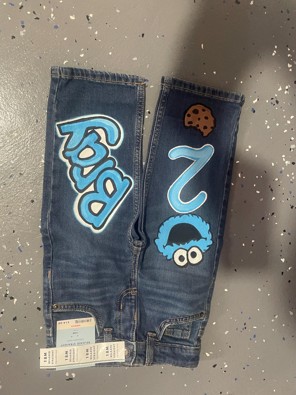 Birthday painted outfit, custom jeans, hand painted jeans, senior jeans, spirit jeans, u ship me the jeans- I paint and ship back