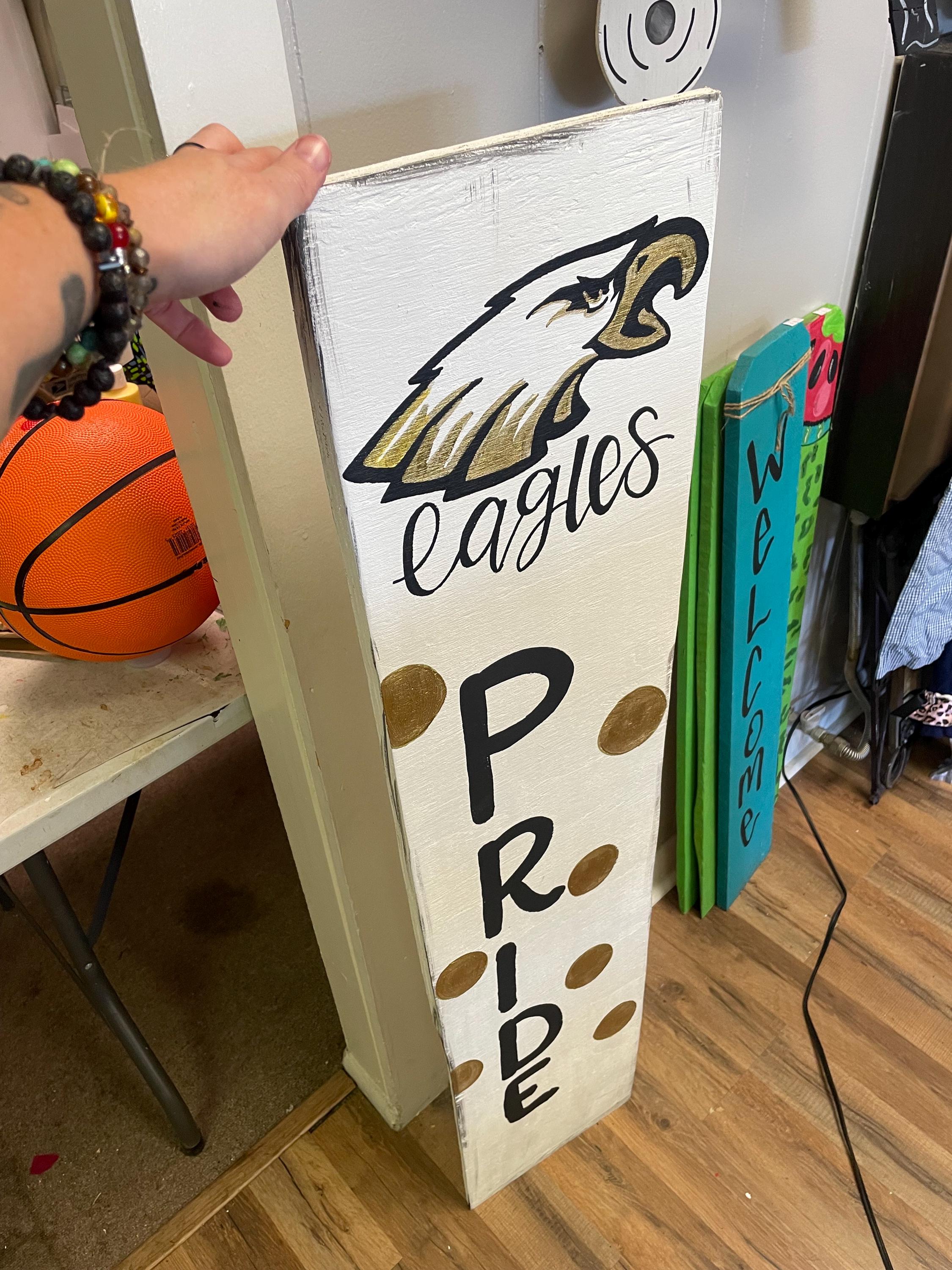 School logo  Welcome porch leaner, welcome Porch sign, sports sign, baseball porch sign, football sign, softball sign, soccer, volleyball
