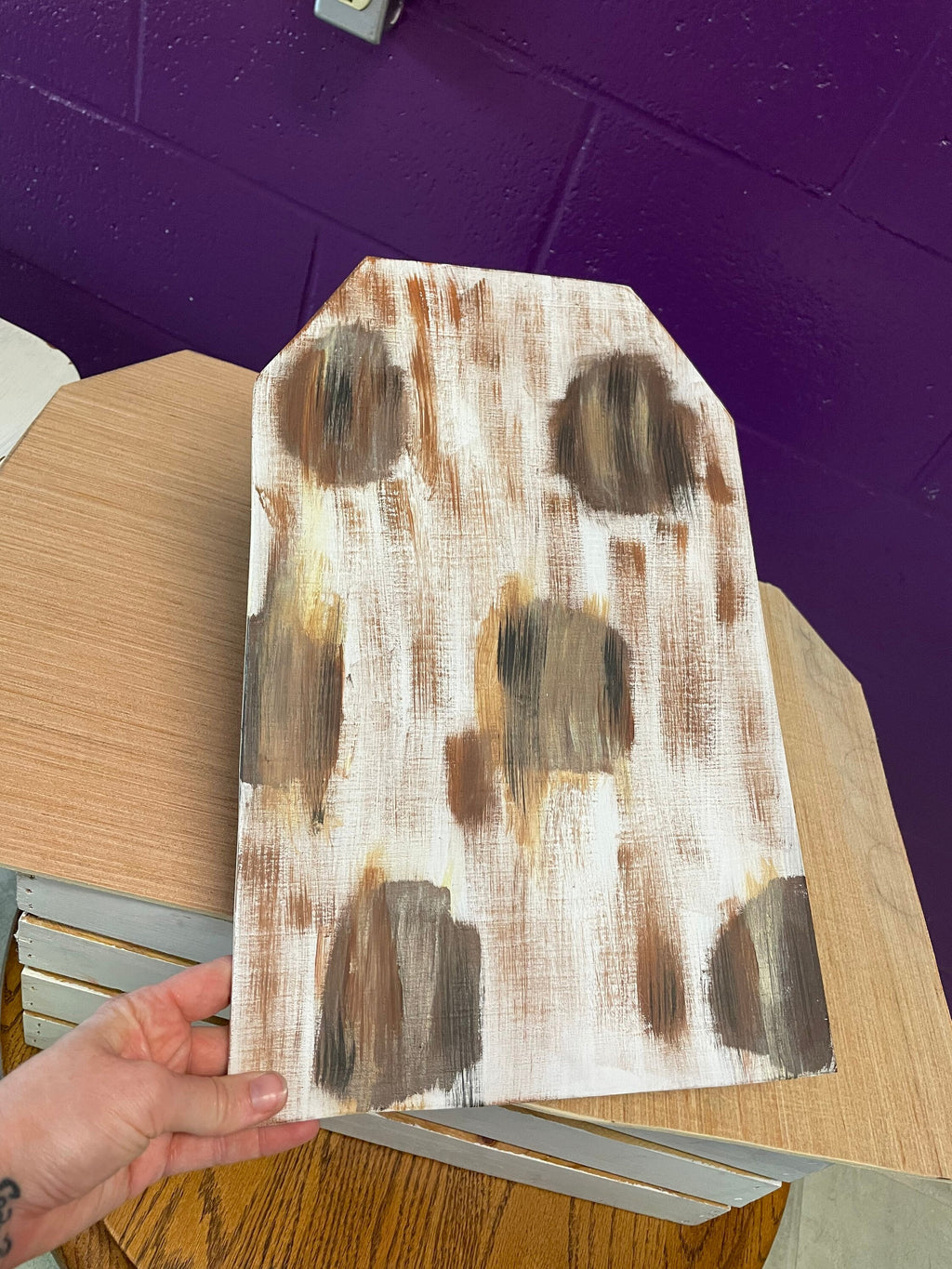 Cow Print Door Hanger, Farmhouse Hey Y'all Sign