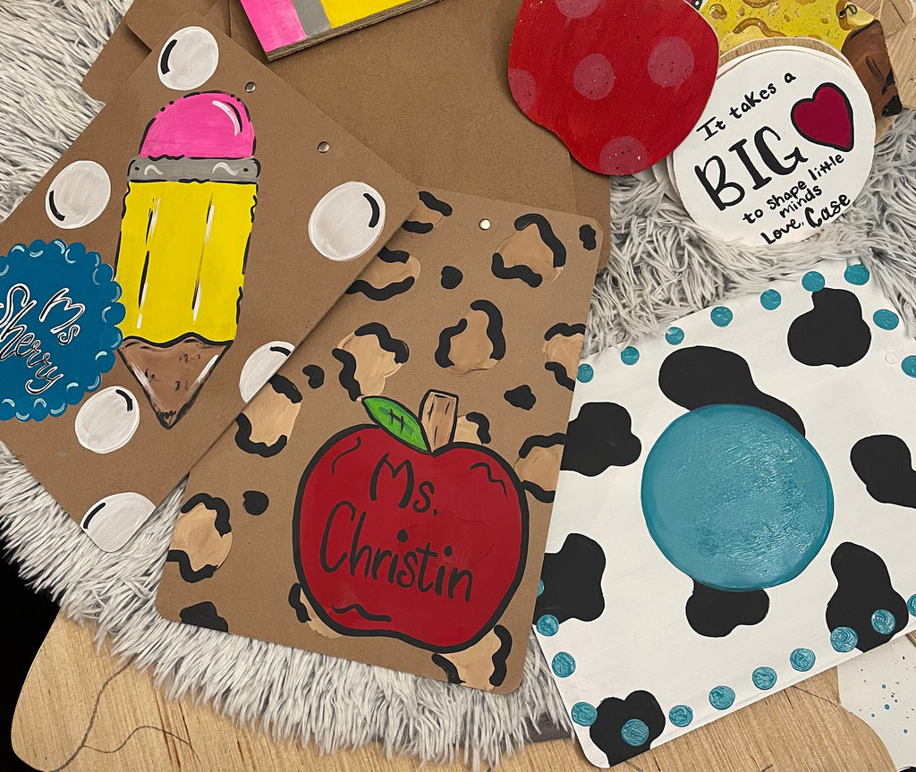 Hand Painted Teacher Clipboard, Custom Office Decor