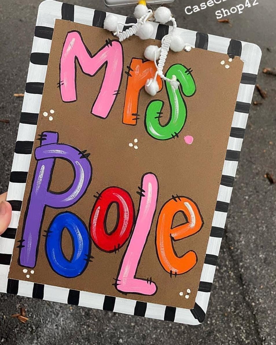 Handpainted teacher clipboards, customized clipboards, Teacher clipboards, custom clipboards, bright colors, clipboards, teacher gifts
