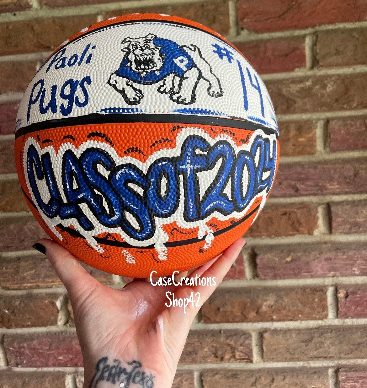 Custom Graffiti Basketball - Personalized Name & Number - Unique Sports Gift