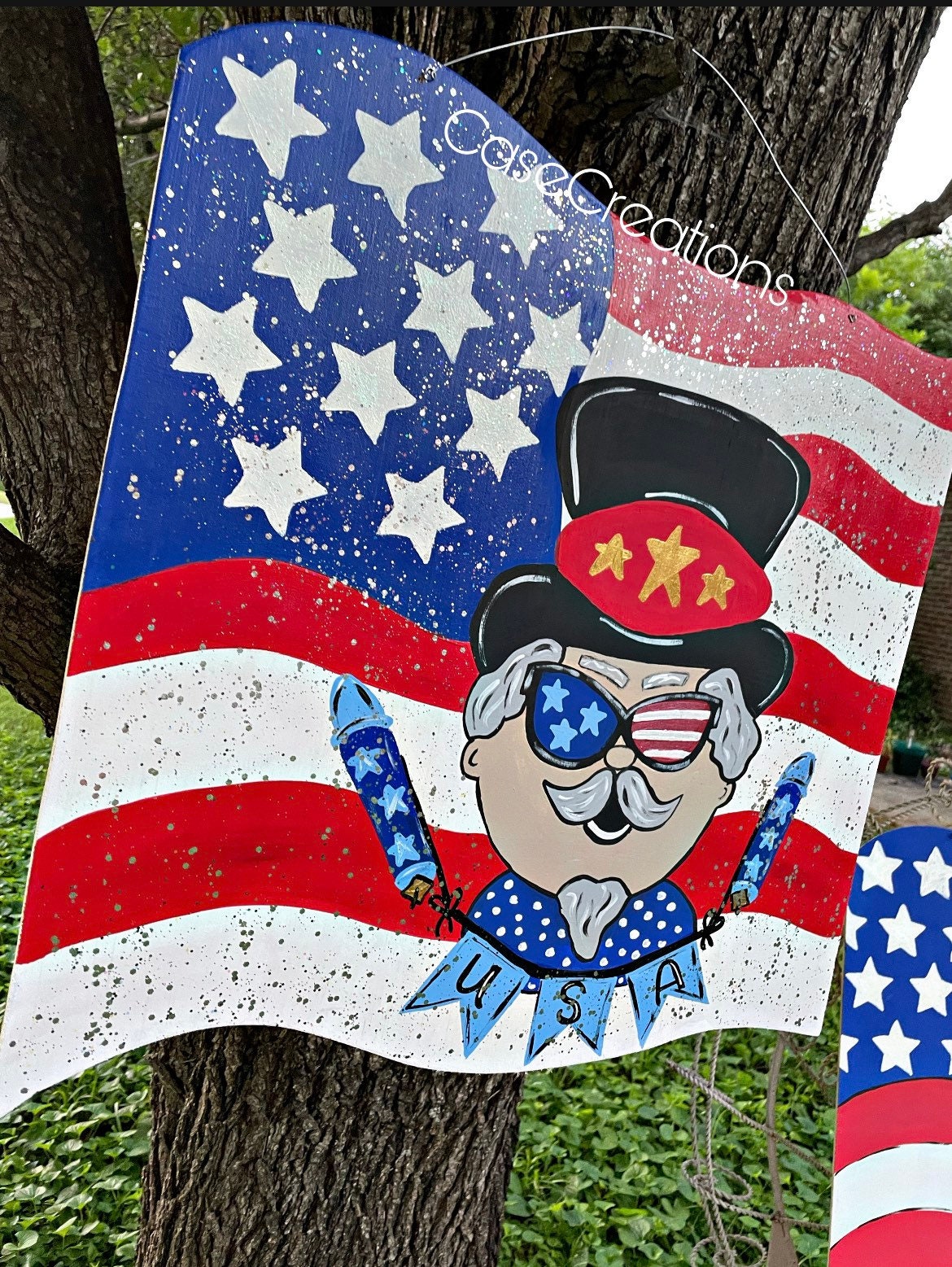 4th of July Door hanger, Patriotic Door Hanger, Flag Door Hanger, Red,White, Blue Door hanger, American Flag Door Hanger