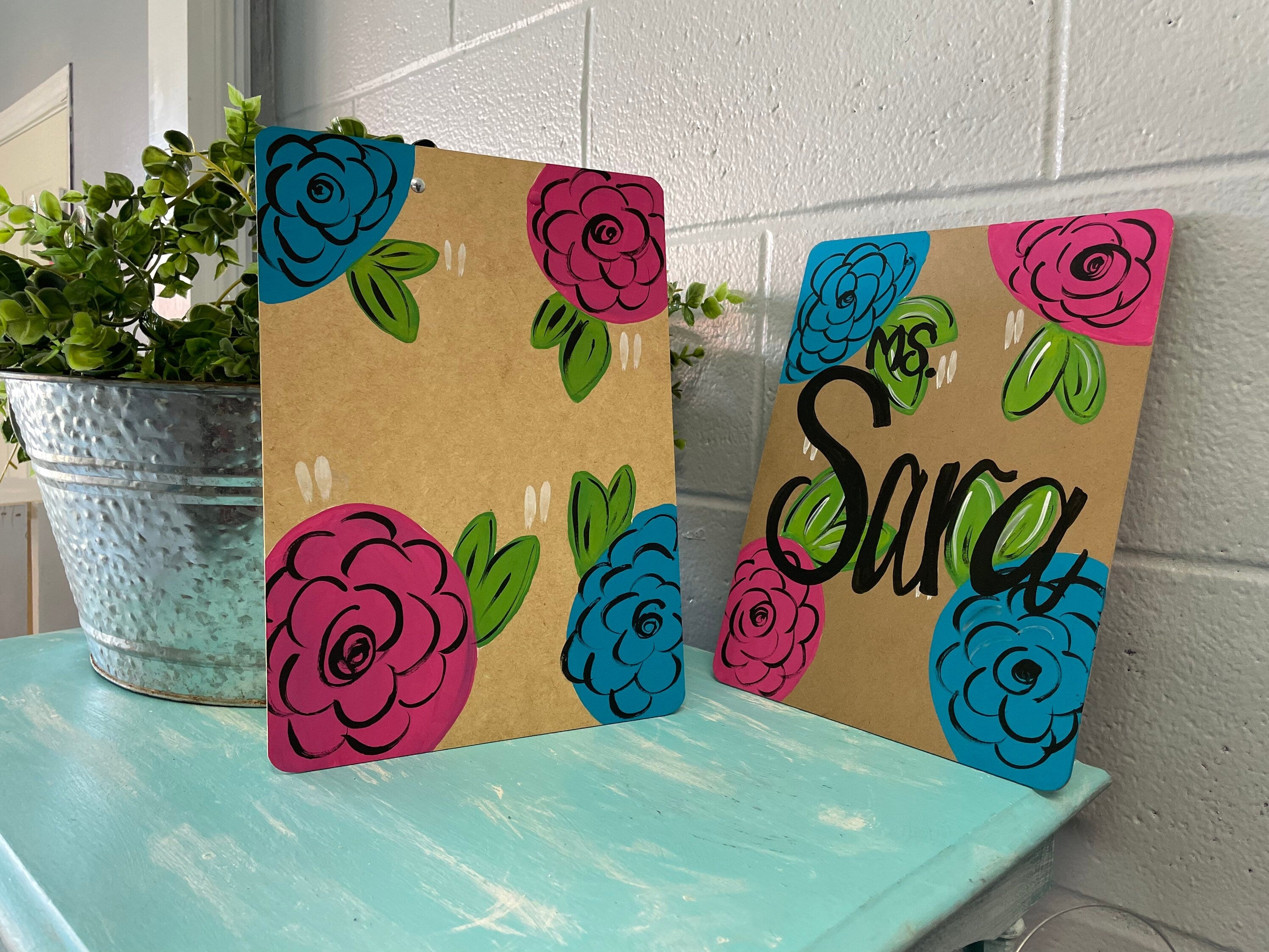 Hand Painted Teacher Clipboard, Custom Office Decor