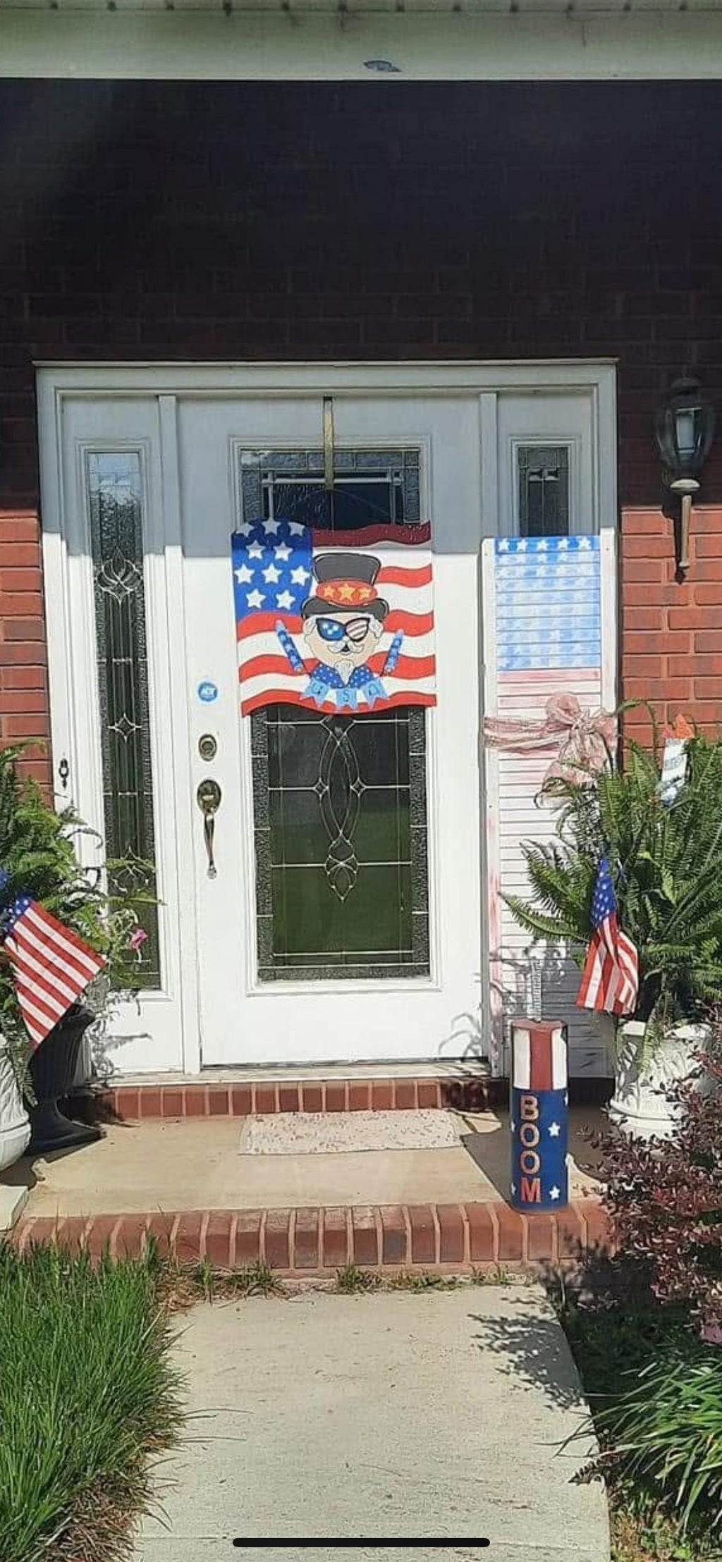 Flag Door Hanger, 4th of July Door hanger, Patriotic Door Hanger, Red,White, Blue Door hanger, American Flag door Hanger