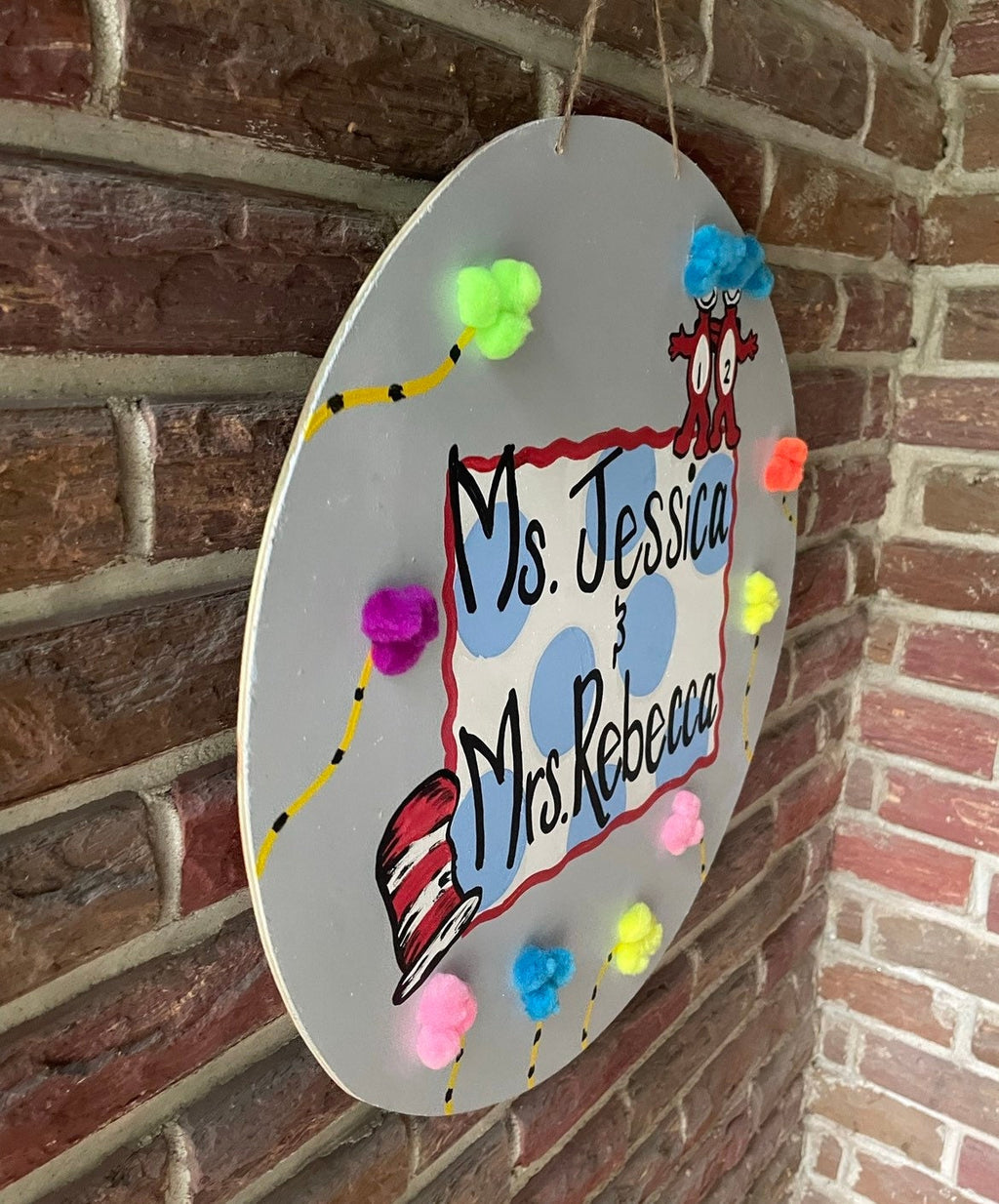 Teacher Door Hanger, Teacher Class sign, Teacher gift, Dr S. Door hanger, round door hanger.