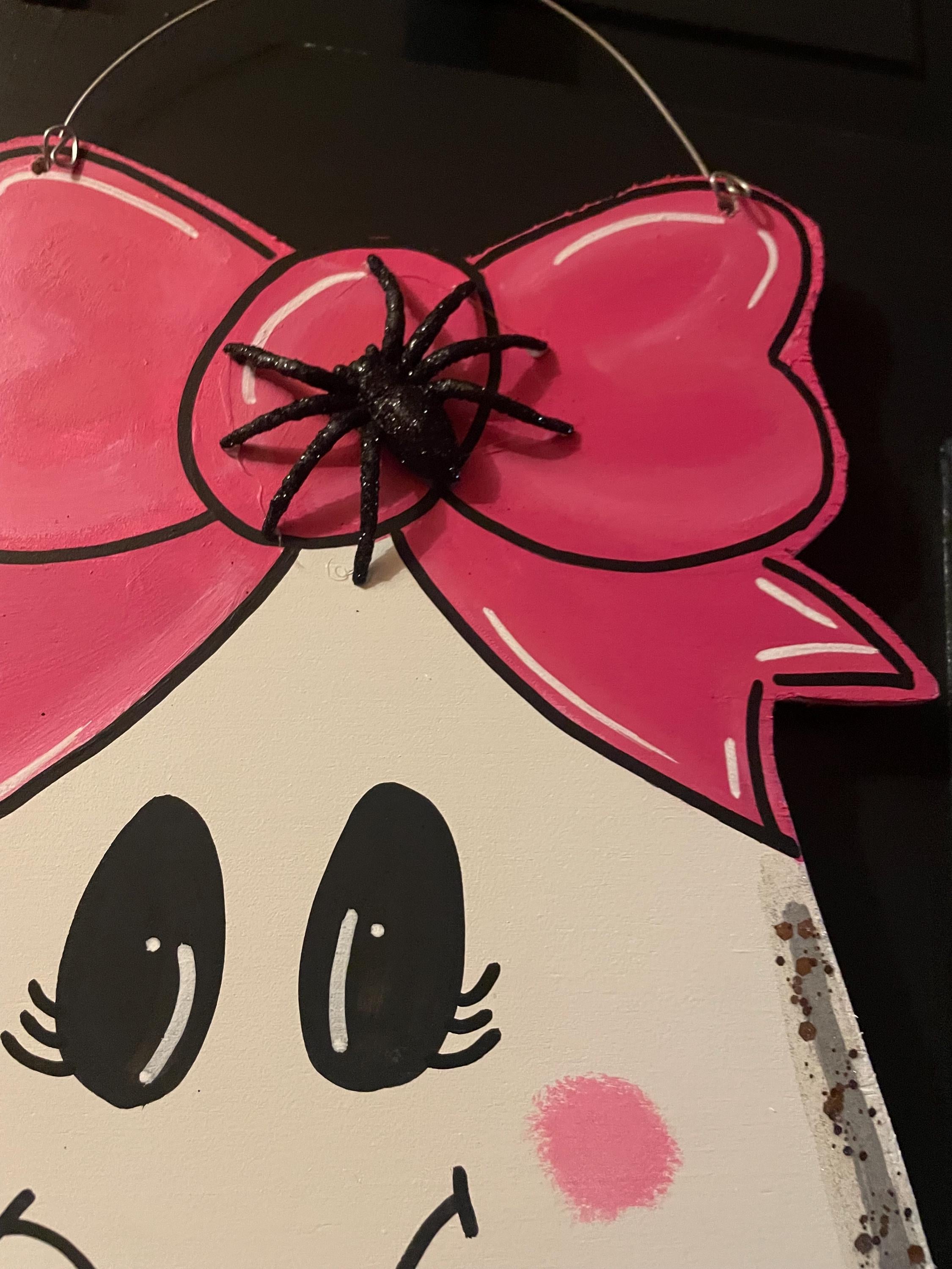 Ghost door hanger, Halloween door hanger, ghost disco door hanger, door sign, pink door hanger, door hanger,