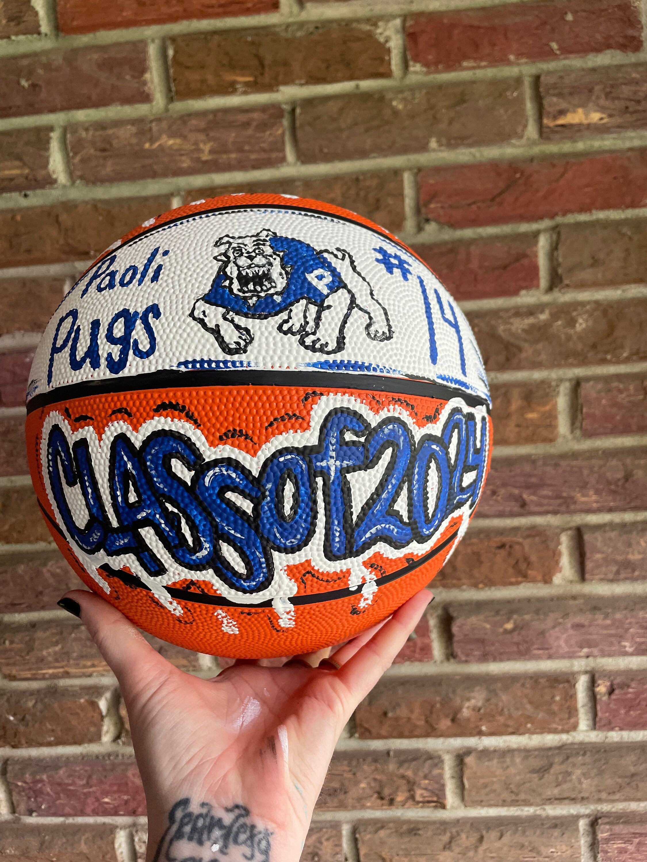 Handpainted Custom Basketball, Personalized Sports Gift, Team Logo