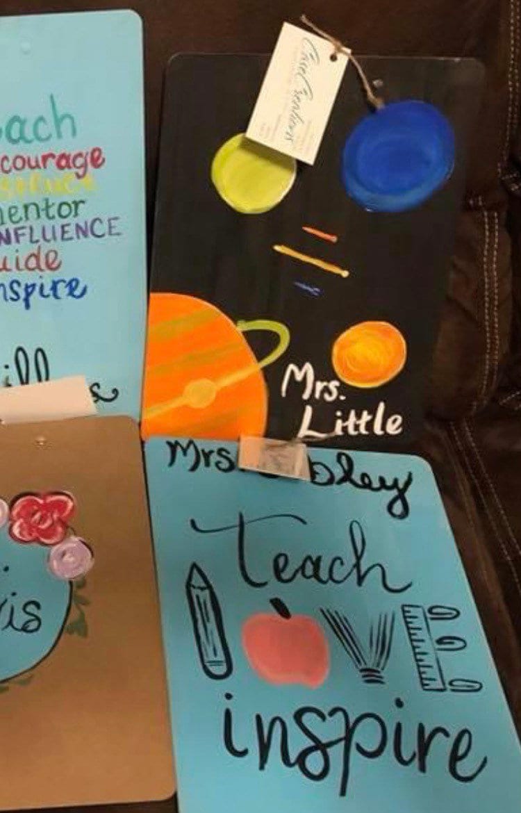 Hand Painted Teacher Clipboard, Custom Office Decor