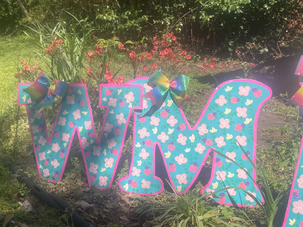 Floral Door Hanger, Letter door hanger, Spring door hanger, summer door hanger, flowers door hanger