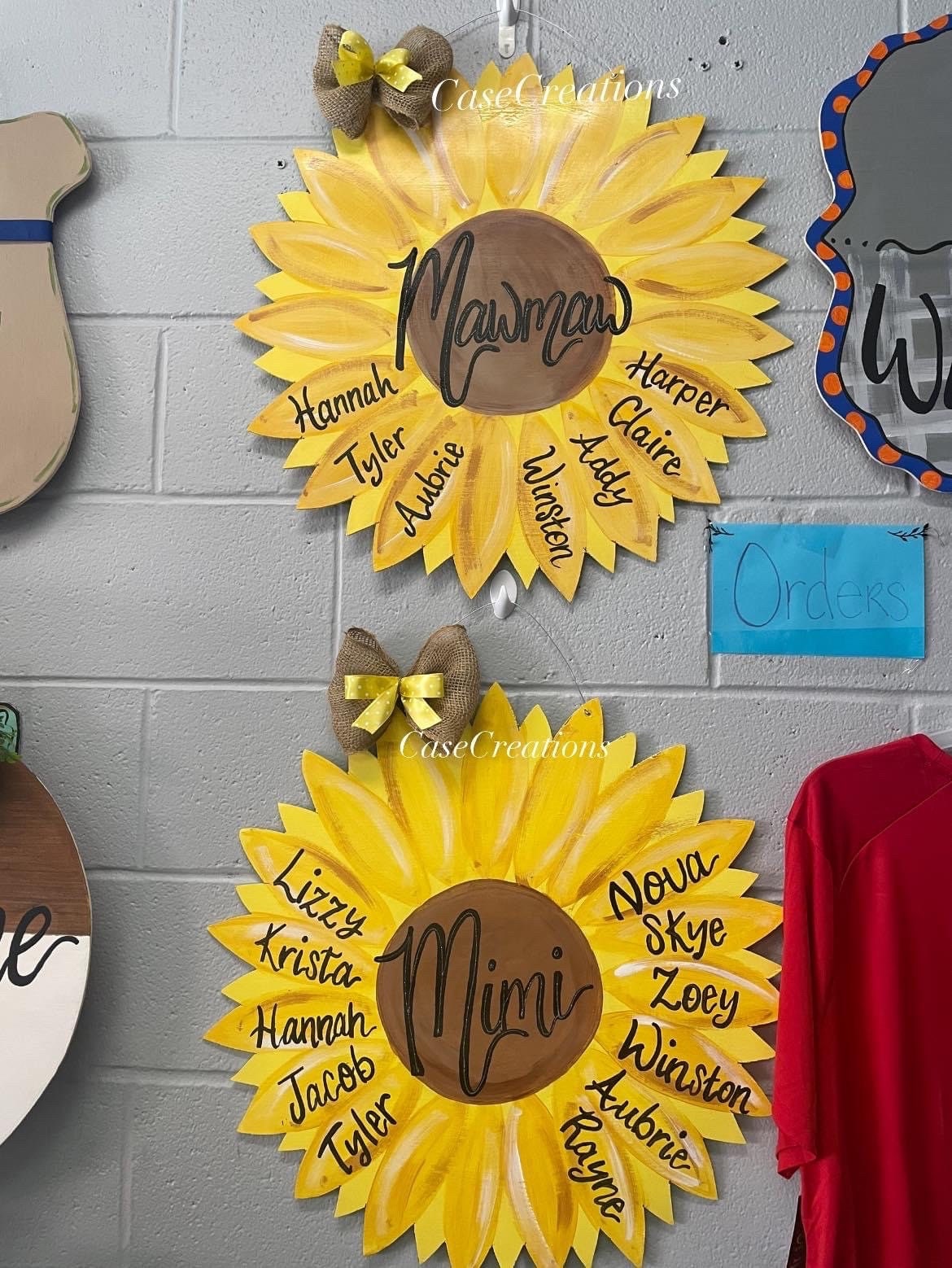 Mother’s Day Gift, Sunflower door hanger, Mimi, Grandma sunflower door hanger, bright sunflower door hanger,